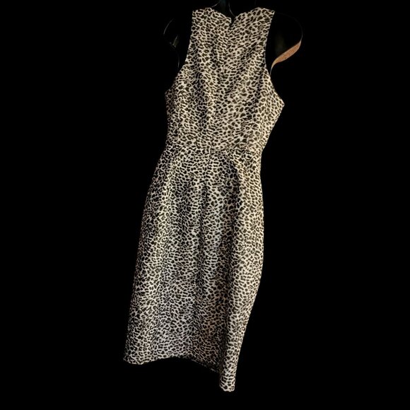 Banana Republic Womens Leopard-Print Sleeveless Sheath Dress Size 10 - Picture 2 of 11
